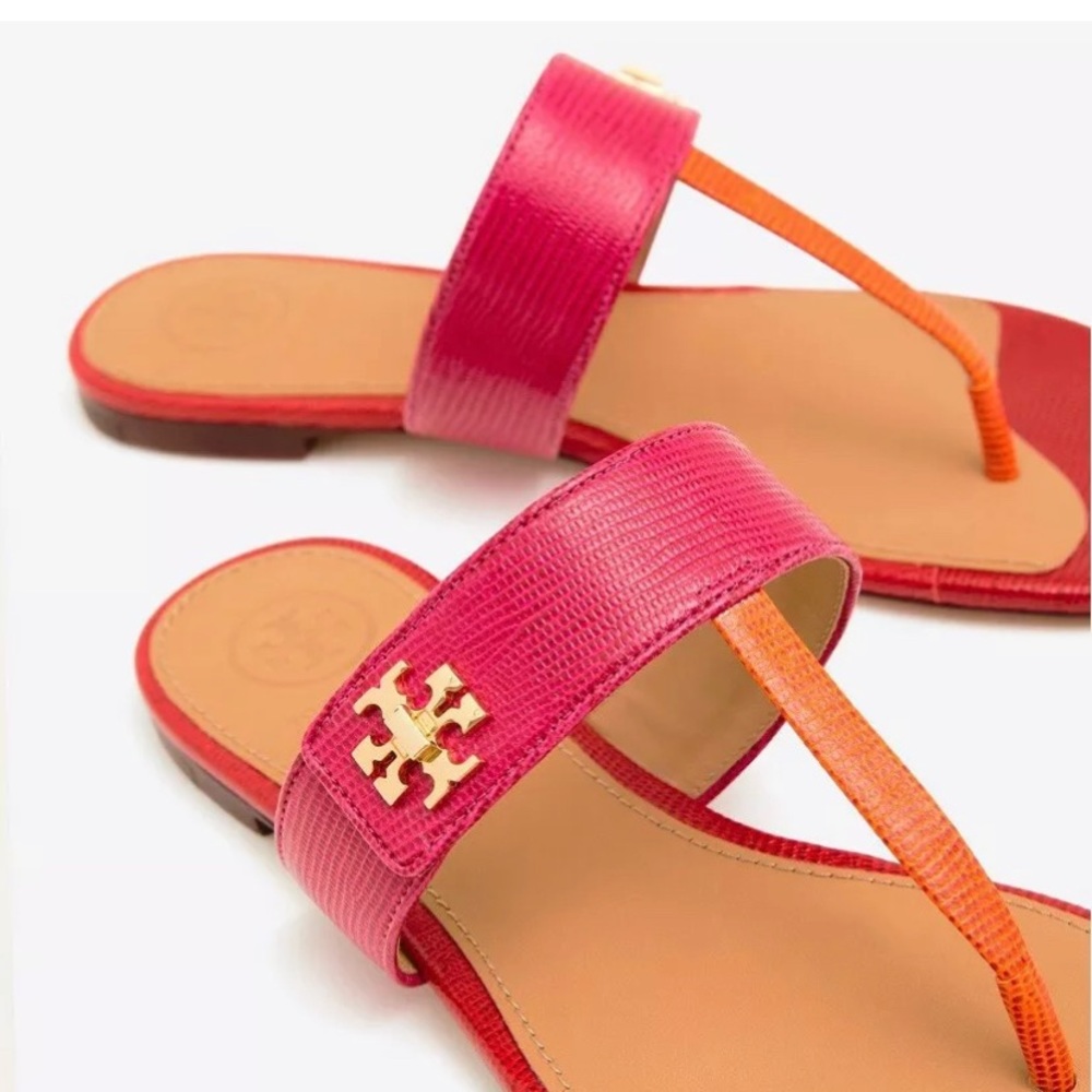 New Authentic TORY BURCH Kira Leather Thong Sandal - Picture 3 of 4